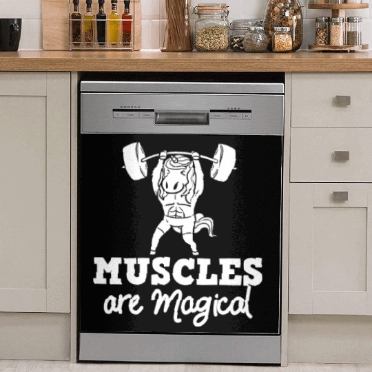 Unicorn Muscle Workout Fitness Training Sport Gym Dish Washer Covers