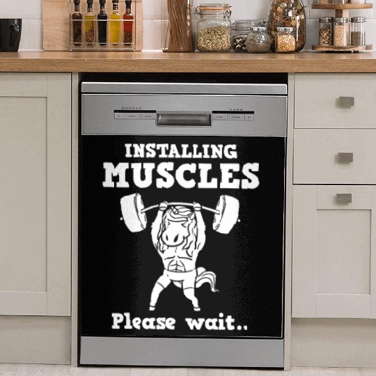 Unicorn Muscle Workout Fitness Training Sport Gym Dish Washer Covers