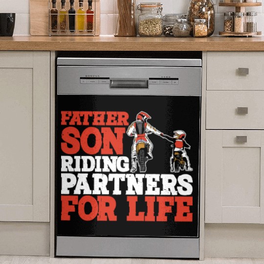 Father Son, Riding Partners For Life 3 Dish Washer Covers