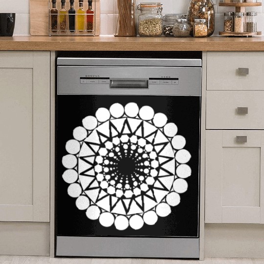 Geometric Triangle Mandala Round Pattern Shape Dish Washer Covers