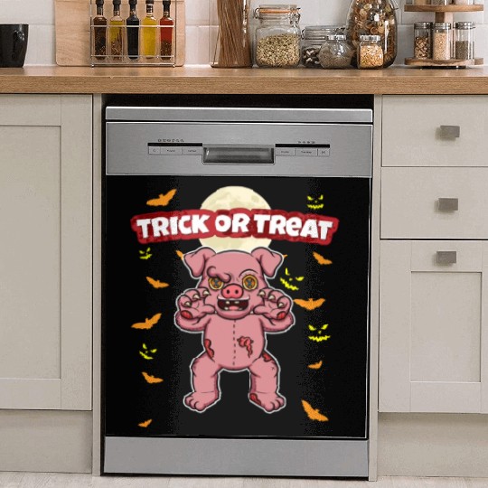 Trick Or Treat Scary Creepy Halloween Monster Dish Washer Covers