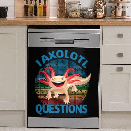 I Axolotl Questions Cute Retro Vintage Axolotl Dish Washer Covers