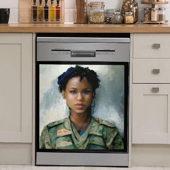 Beautiful US army combat medic painting Dish Washer Covers