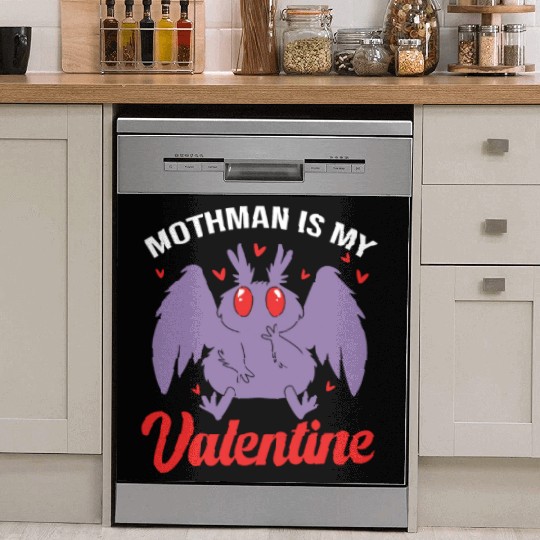 Funny Valentines Day Cryptid Cute Mothman Dish Washer Covers