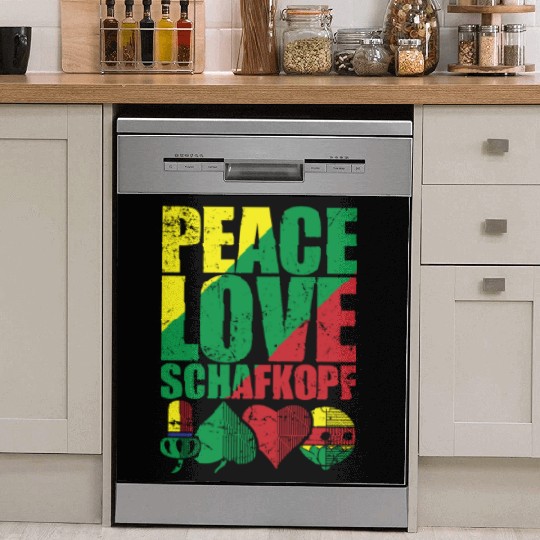 Peace Love Sheepshead Card Game Playing Card Dish Washer Covers