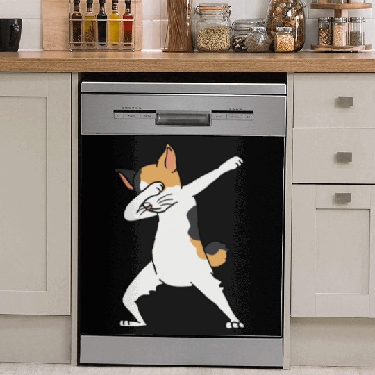 Dabbing Japanese Bobtail Cat Dab Dance Dish Washer Covers