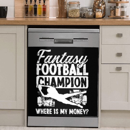 Fantasy Football Championship Funny Money Team Dish Washer Covers