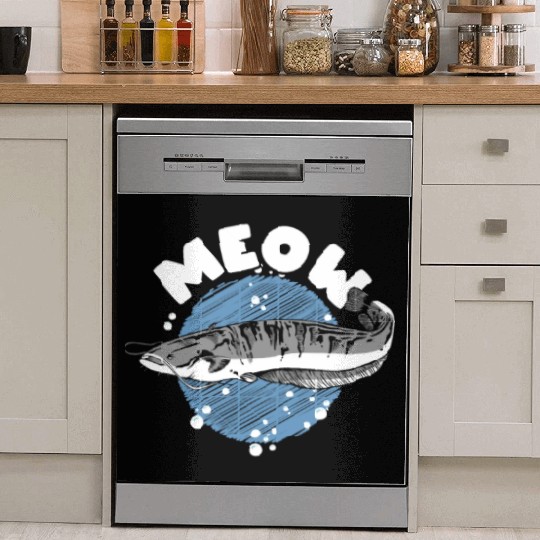 Meow Catfish Fishing Fish Hunting Dish Washer Covers