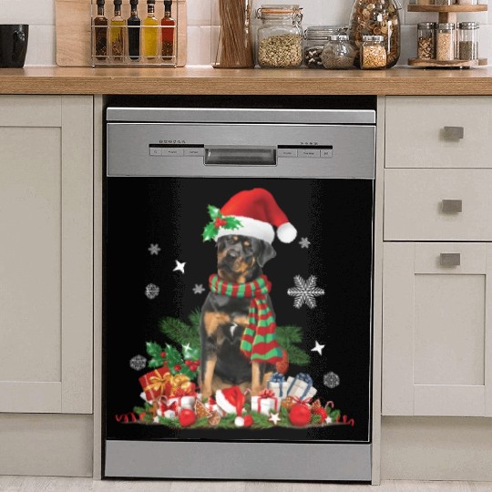 Christmas Rottweiler dog Holiday Rottie Dish Washer Covers