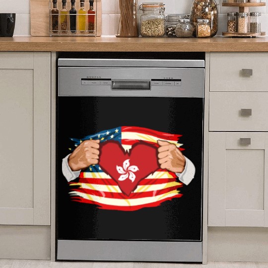 Hong Kongese Who Live in America HongKong Flag Dish Washer Covers