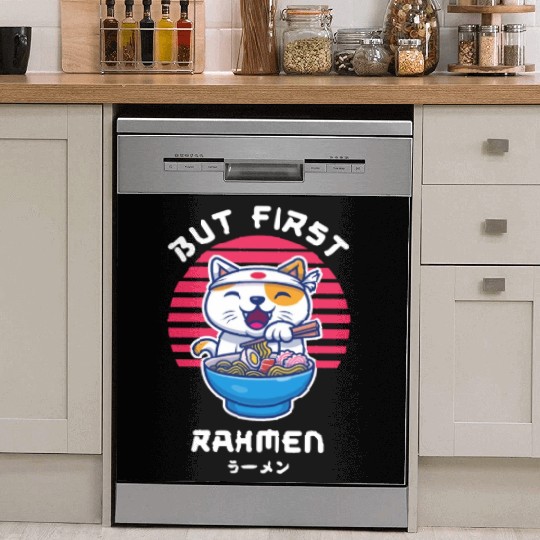 But First Ramen Cat Japan Kawaii Dish Washer Covers