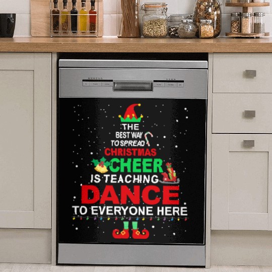 Dance Teacher Christmas Dish Washer Covers Elf Cheer Dish Washer Covers