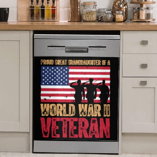 Proud Veteran Granddaughter Dish Washer Covers
