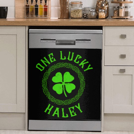 One Lucky Haley Irish Family Four Leaf Clover Dish Washer Covers
