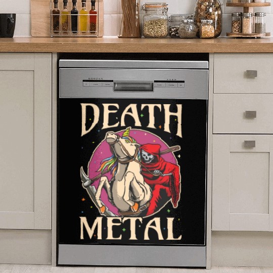 Reaper Rock Satan Unicorn Festivals Death Metal Dish Washer Covers