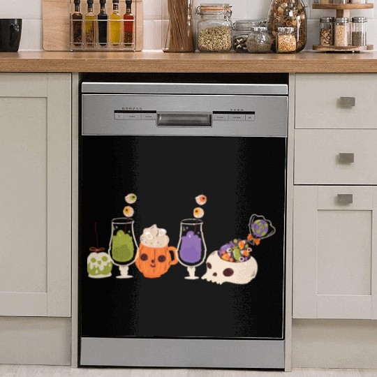 Scary Horror Skull Spooky Sweets and Drinks Dish Washer Covers