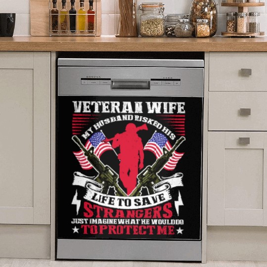 US Veteran's Wife Veterans Day Patriotic American Dish Washer Covers