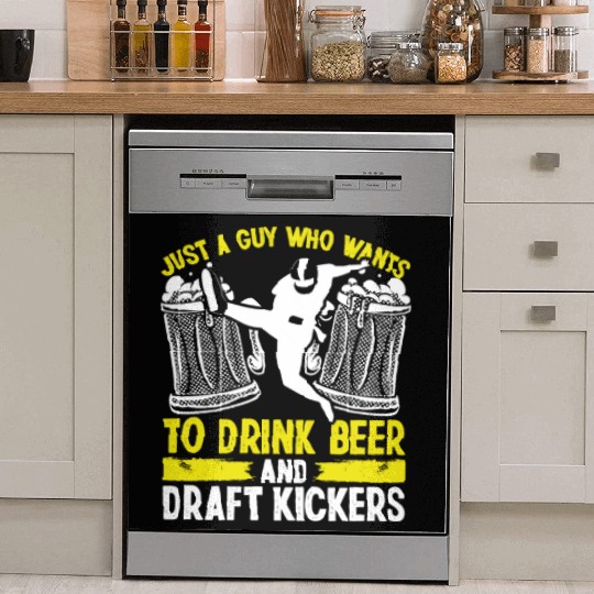 Fantasy Football Player Drinking Draft Kickers Dish Washer Covers