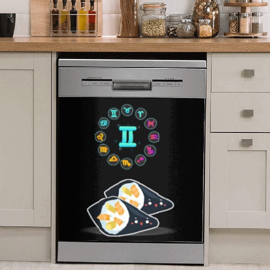 Japanese Sushi Funny Gemini Zodiac Sushi Lover Pun Dish Washer Covers