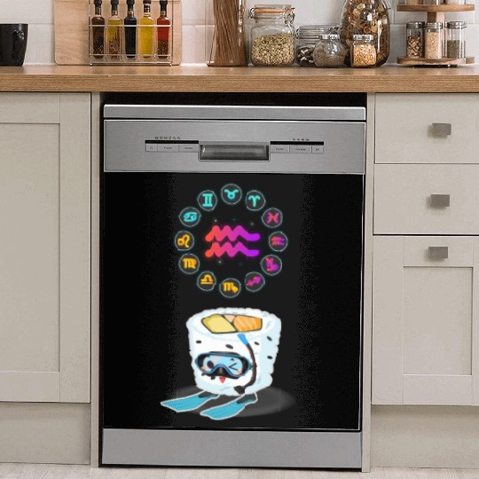 Japanese Sushi Funny Aquarius Zodiac Sushi Lover Dish Washer Covers