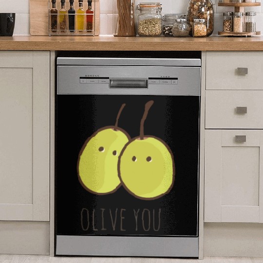 I Love You (Olive You) cute Dish Washer Covers