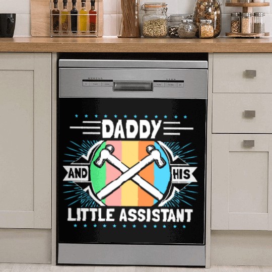 Father Son Newborn Family Gift Idea Dish Washer Covers