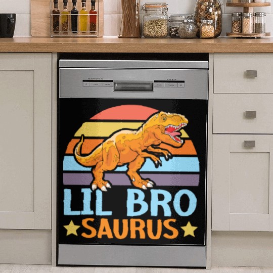 Lil Bro Saurus Best Bro Ever Brotherhood Dinosaur Dish Washer Covers