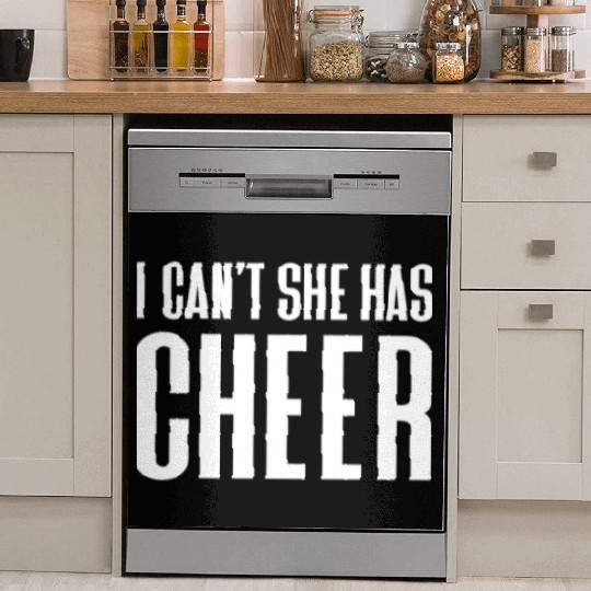 I Can't She Has Cheer Cheerleading Mom Dad Dish Washer Covers