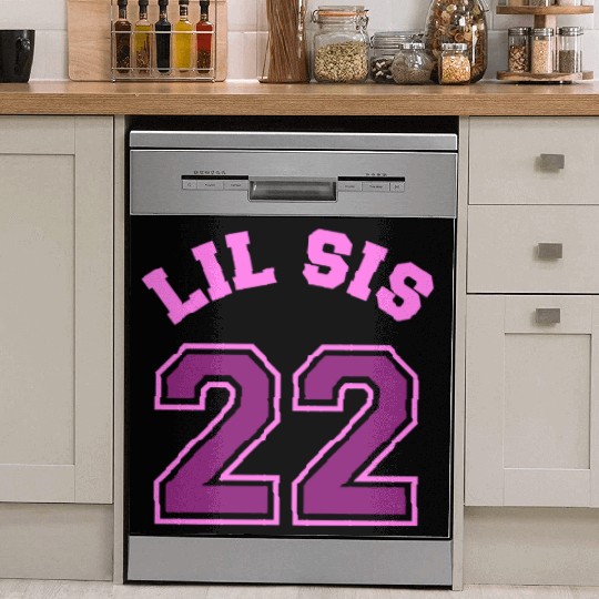 Lil Sis 2022 Little Sister Baby Family Birth Child Dish Washer Covers