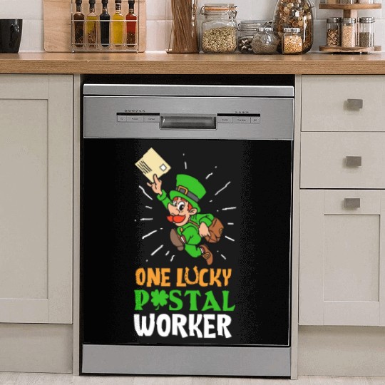 One Lucky Postal Worker St. Patrick's Day Clover Dish Washer Covers