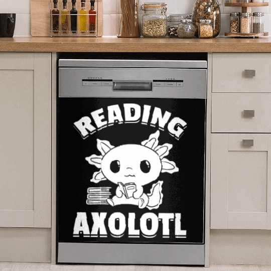 Axolotl Book Lover Book Reading Axolotl Reading Ax Dish Washer Covers
