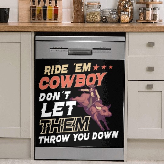 Rodeo Bull Riding Livestock Show Farmer Cattle Dish Washer Covers