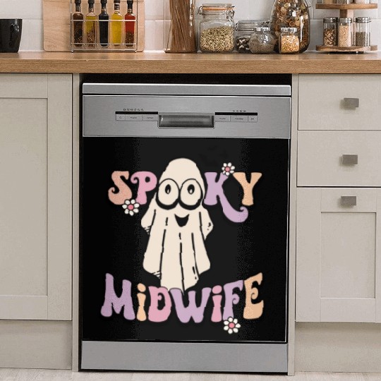 Cute Spooky Midwife Halloween Retro Dish Washer Covers