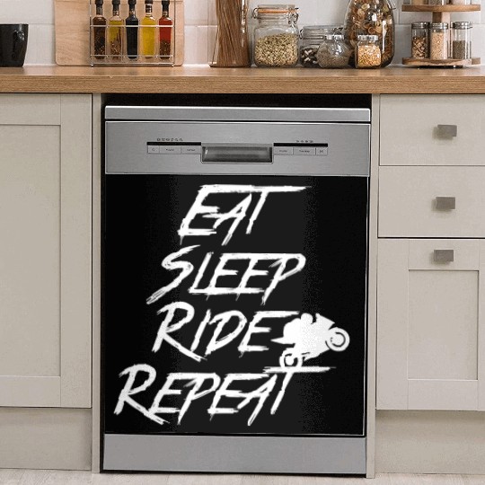 Motorcycle Eat Sleep Ride Repeat Graphic Dish Washer Covers