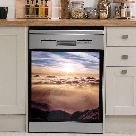 dark blue ocean waves storm fantasy Dish Washer Covers