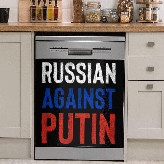 Russian against Putin russia flag grunge Dish Washer Covers