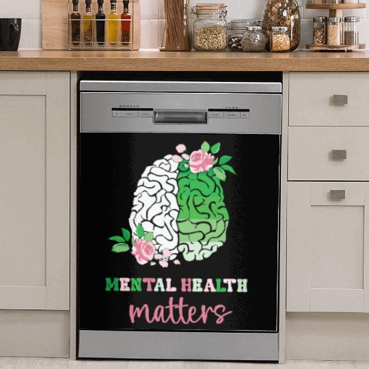 Green and Pink : Mental Health Matters Dish Washer Covers