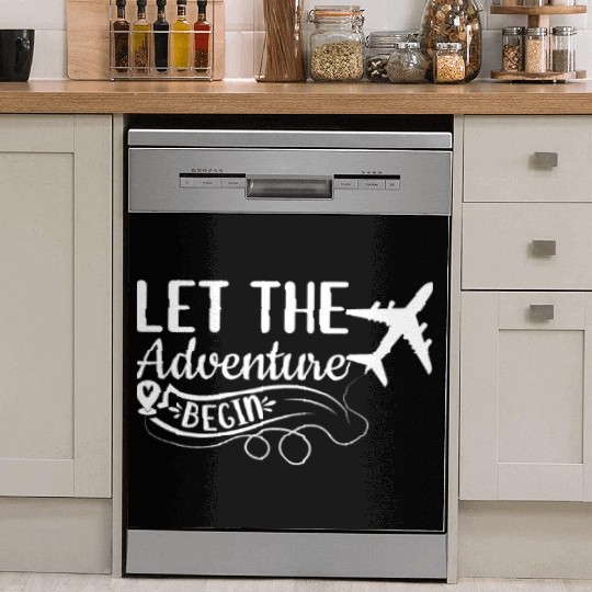 Travel Love Airplane Traveling - Let The Adventure Dish Washer Covers
