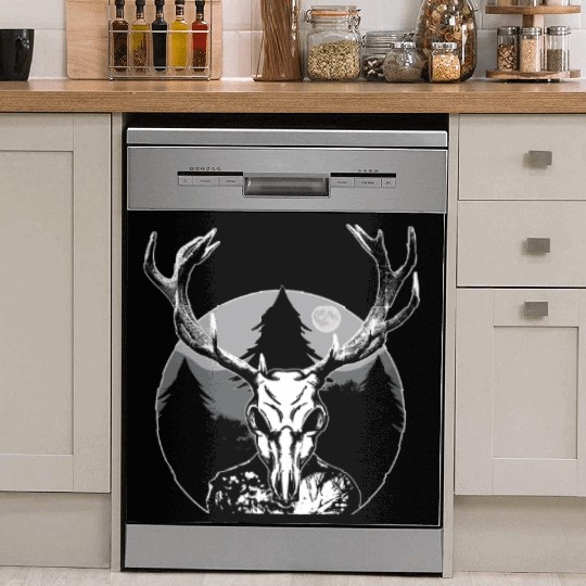 Folk Creature Moon Wendigo Halloween Cryptid Dish Washer Covers