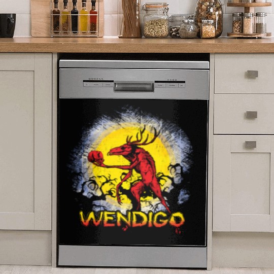 Folk Creature Wendigo Forest Halloween Cryptid Dish Washer Covers