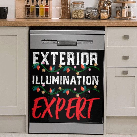 Funny Christmas Light Exterior Illumination Expert Dish Washer Covers
