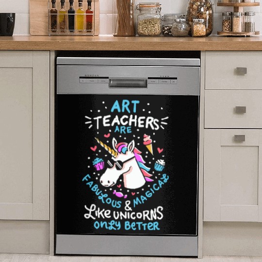 Art teacher gift art teacher school unicorn Dish Washer Covers