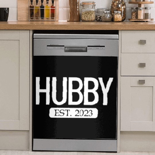 Hubby Est. 2023 Matching Couple Newlywed Marriedma Dish Washer Covers