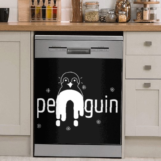 Cute penguin - adorable workout - penguin design Dish Washer Covers