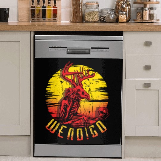 Wendigo Folk Creature Halloween Cryptid Dish Washer Covers