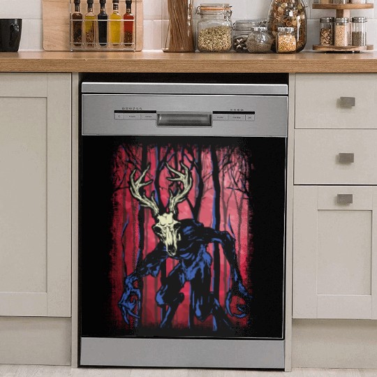 Wendigo Folk Creature Forest Halloween Cryptid Dish Washer Covers