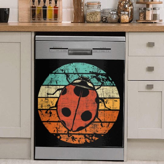 Retro Vintage Ladybug Animal Insect Lover Ladybird Dish Washer Covers