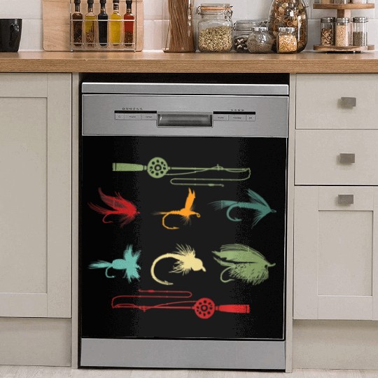 Trout Fly Fishing Nature Outdoor Fisherman Funny Dish Washer Covers