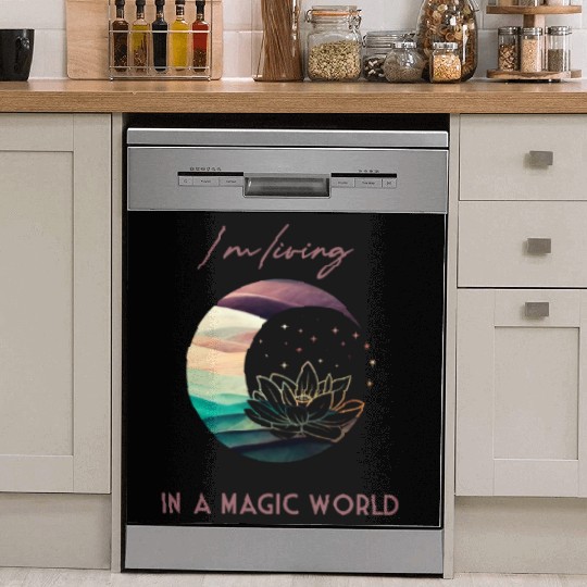 Magic Spiritual Desert Moon Water Lily Dish Washer Covers