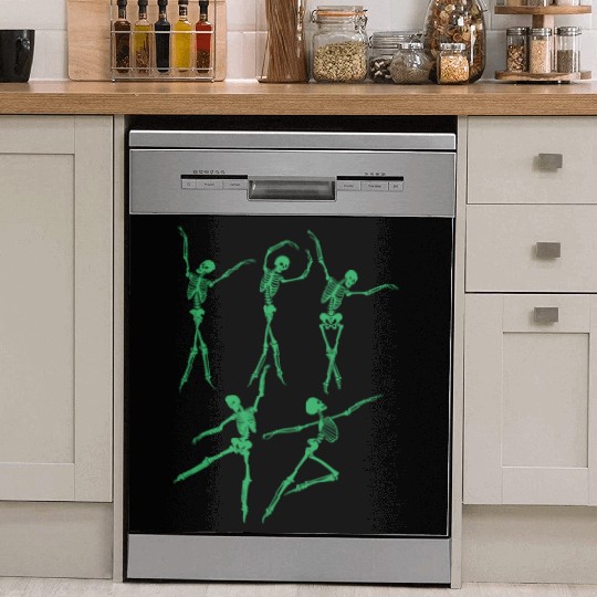 Green Dancing Skeleton Dish Washer Covers